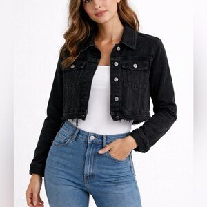 Forever 21 black denim jacket size S